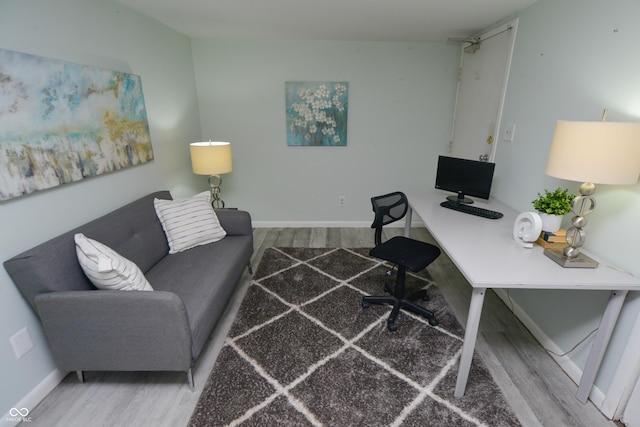 office space featuring wood-type flooring