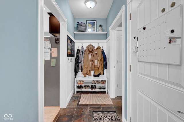 mudroom with mail boxes