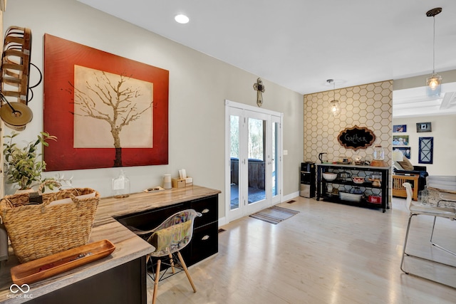 interior space featuring light wood-type flooring