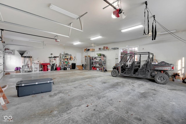 garage featuring a garage door opener