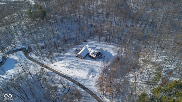 view of snowy aerial view