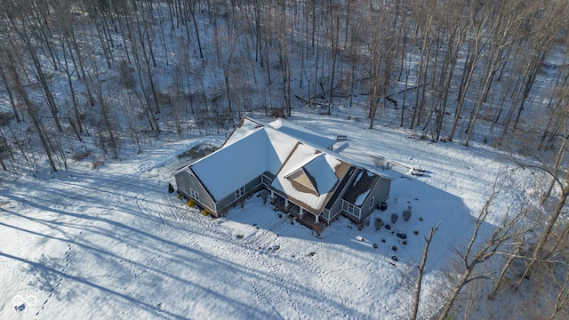 view of snowy aerial view