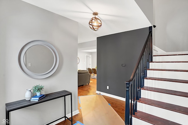 foyer featuring wood-type flooring