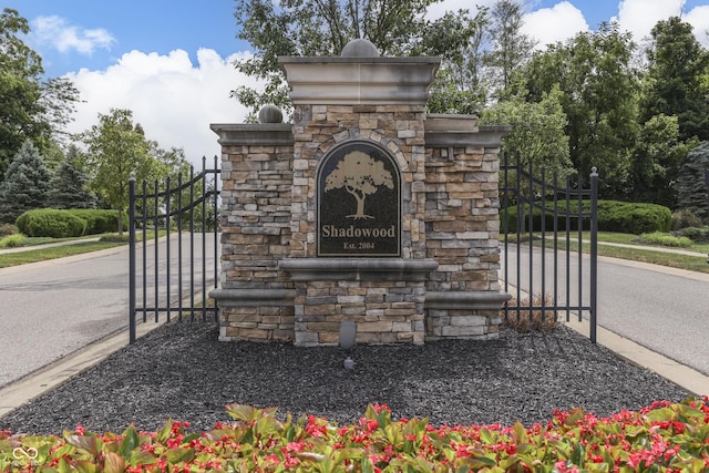 view of community sign