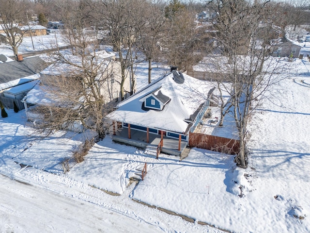 view of snowy aerial view