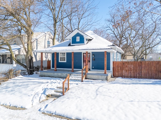 bungalow-style house with a porch