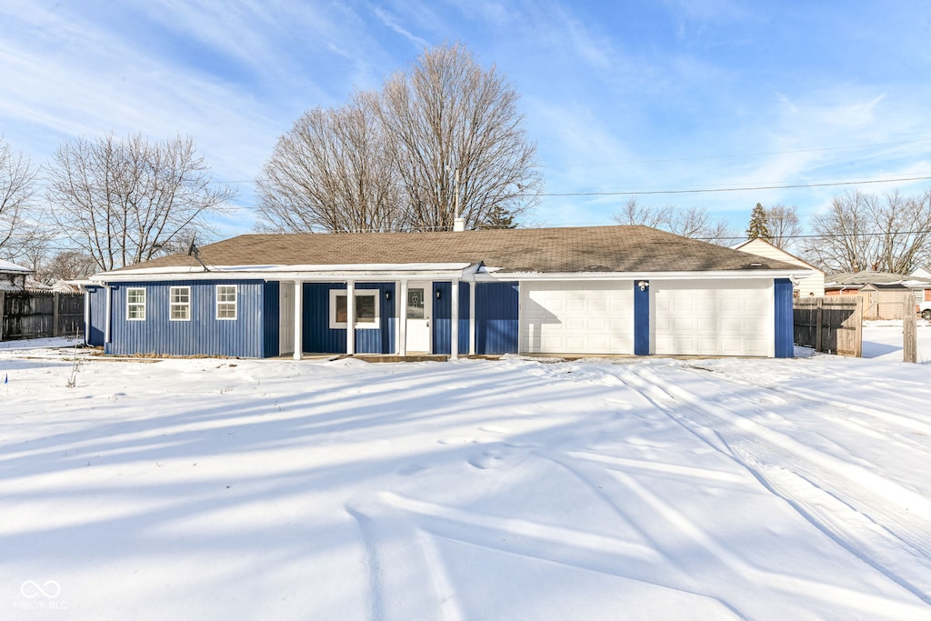 exterior space featuring a garage