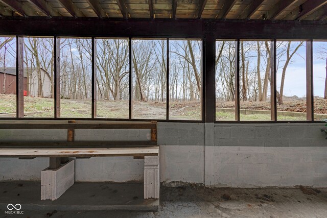 view of unfurnished sunroom