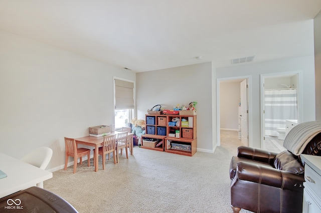 interior space with light carpet