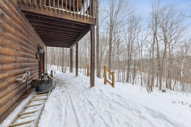 view of snowy yard