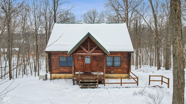 view of log-style house