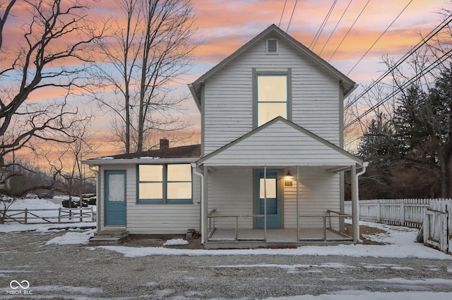 view of front of home with a porch