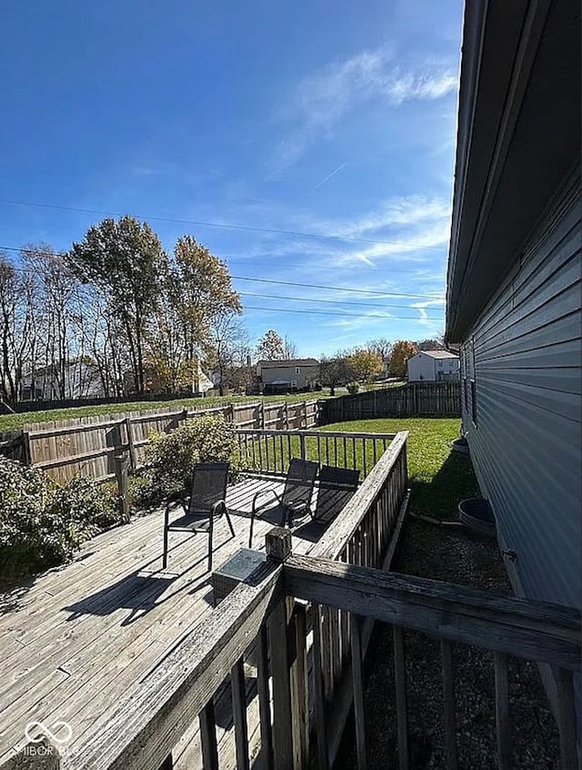 deck with a lawn