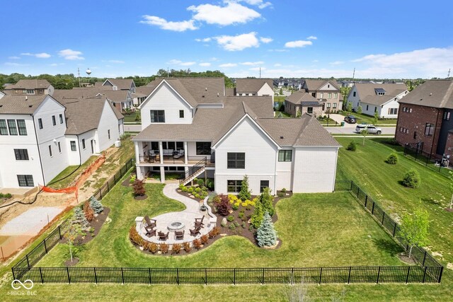 bird's eye view with a residential view