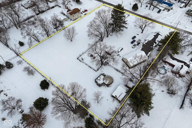 view of snowy aerial view