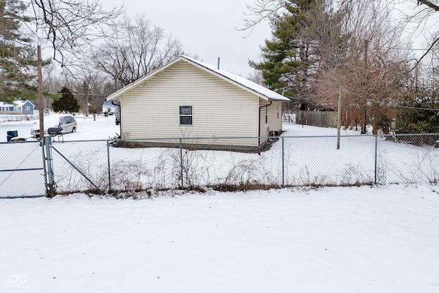 view of snow covered exterior