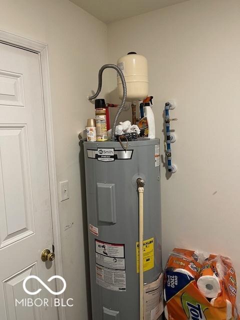 utility room featuring water heater