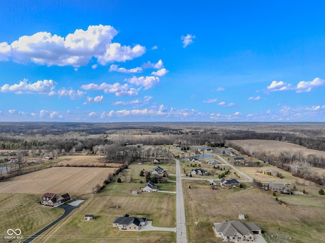 bird's eye view with a rural view