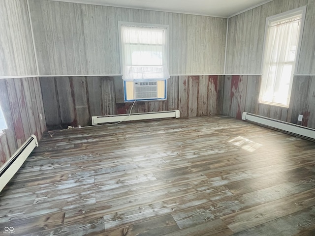 spare room featuring baseboard heating and a wealth of natural light