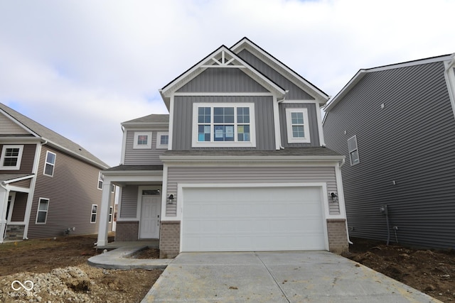 view of front of house with a garage