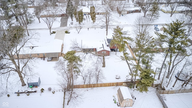 view of snowy aerial view