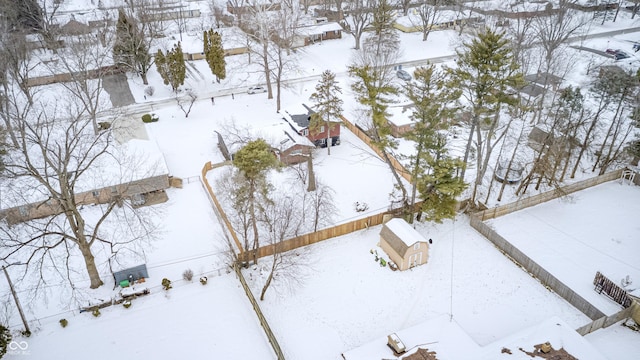 view of snowy aerial view