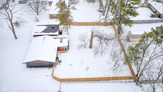 view of snowy aerial view