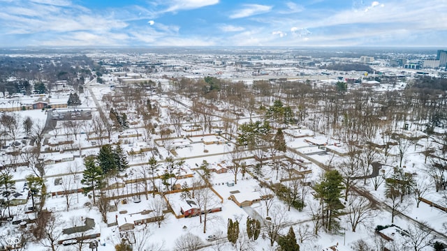 view of snowy aerial view