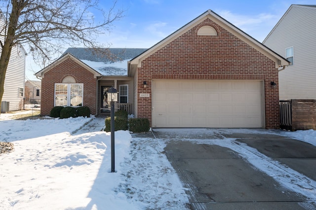 front of property with a garage