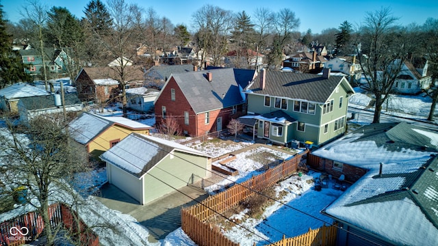 view of snowy aerial view