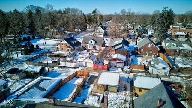 view of snowy aerial view