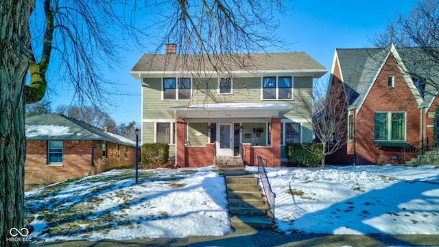 view of front of property with a porch