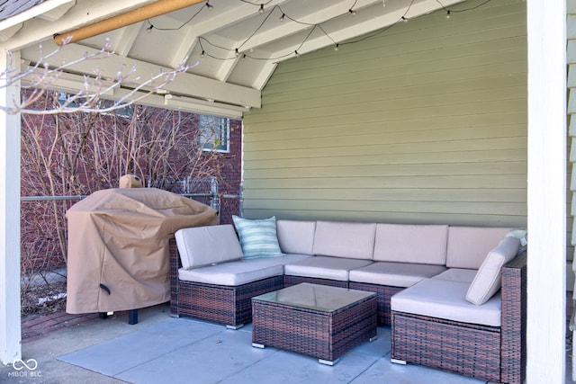 view of patio / terrace featuring grilling area and outdoor lounge area