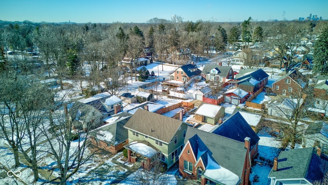 view of snowy aerial view