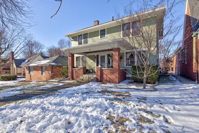 view of property with a porch