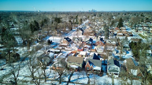 view of snowy aerial view