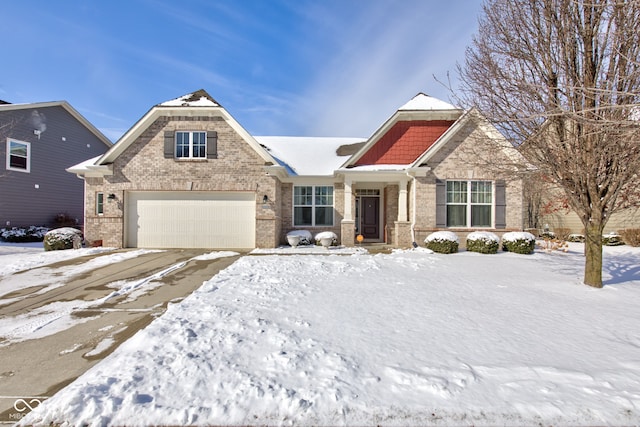 view of front of house with a garage