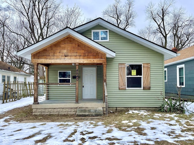 bungalow featuring a porch