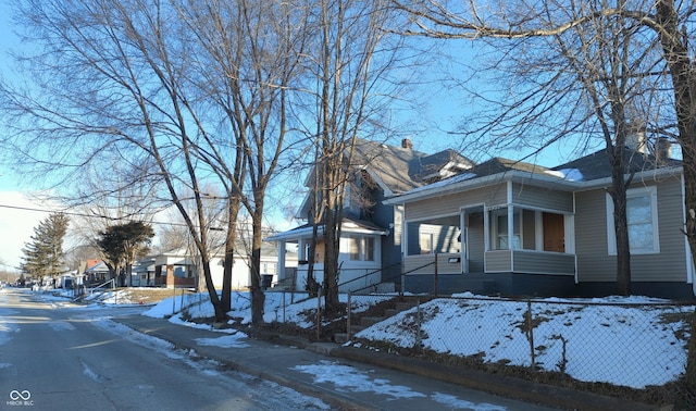 view of snowy exterior