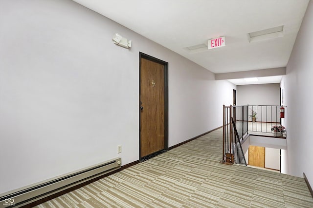 hallway with baseboard heating