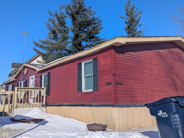 view of snowy exterior