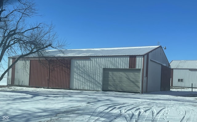 view of snow covered structure