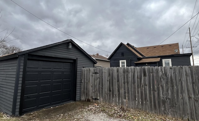 view of garage