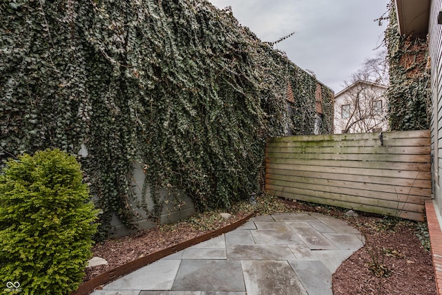 view of patio featuring a fenced backyard