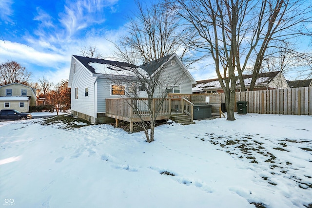 view of front of property featuring a deck