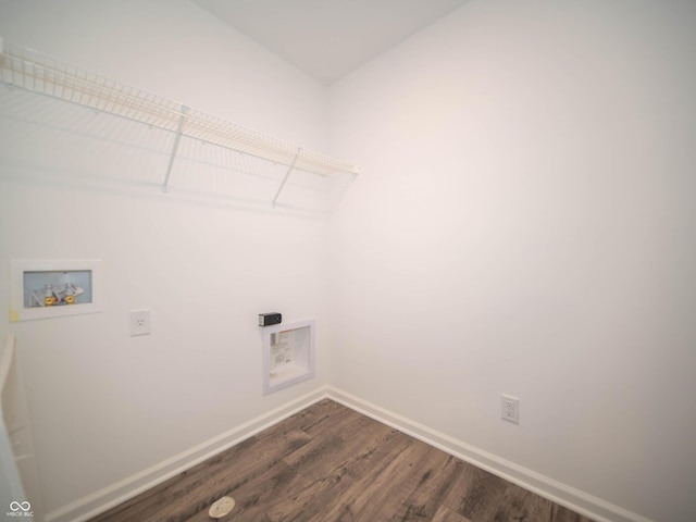7824 Magnolia St, New Palestine, IN 46163 - washroom with hookup for a washing machine, dark wood-style floors, and hookup for an electric dryer