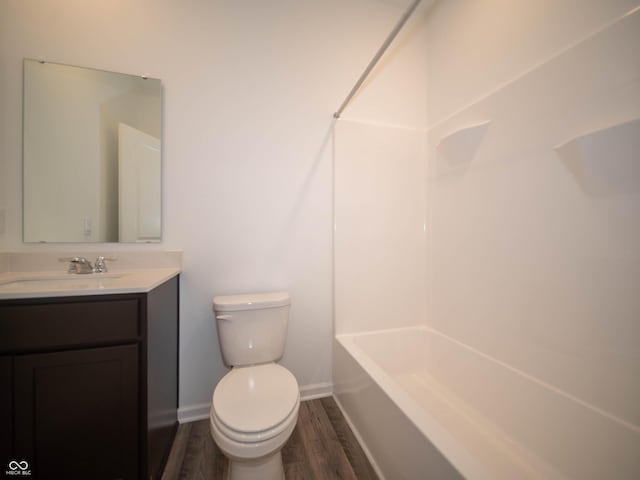 7824 Magnolia St, New Palestine, IN 46163 - bathroom with wood finished floors, vanity, and shower / tub combination