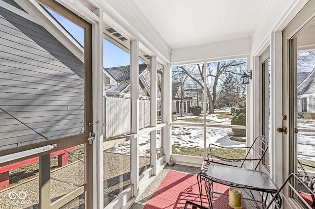 view of sunroom / solarium