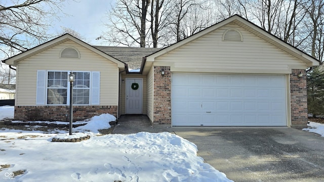 single story home with a garage