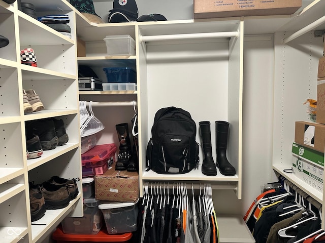 view of walk in closet